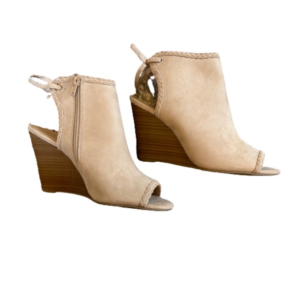 LC LAUREN CONRAD Bergenia Boots Lace Up Size Zip Bohemian Nude Tan Size 8 - Picture 5 of 9